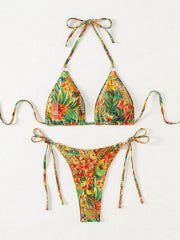 Tropical Print Bikini Set