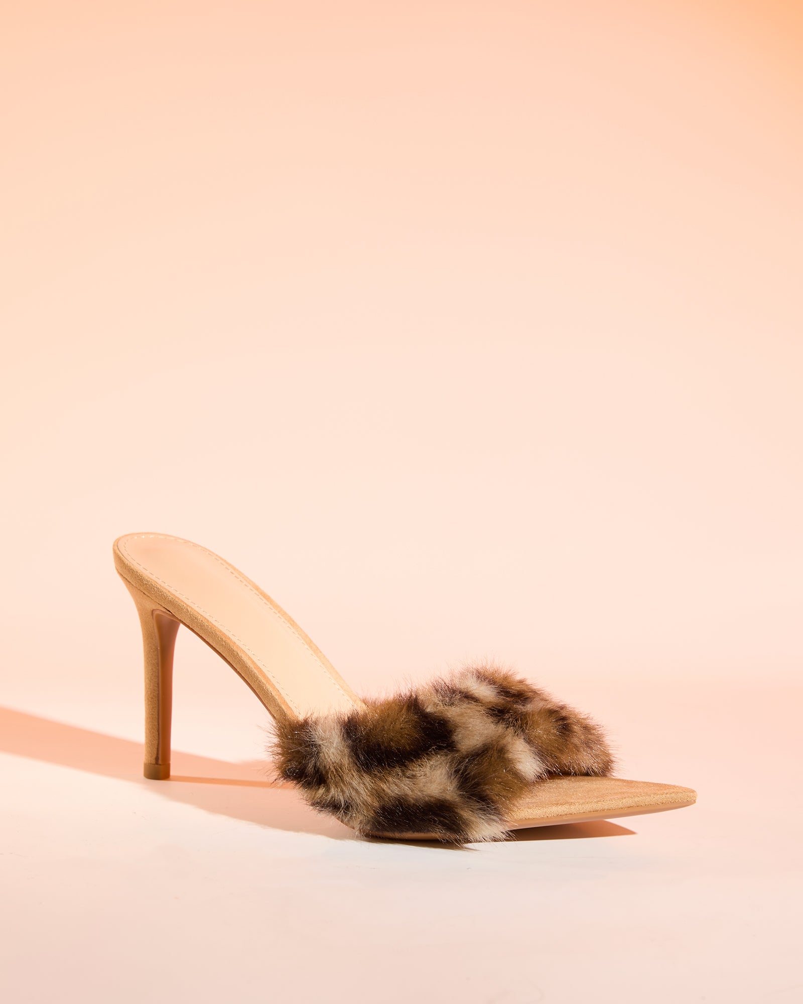 Vallea Faux Fur Slippers In Leopard
