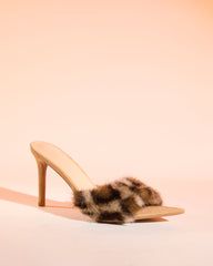 Vallea Faux Fur Slippers In Leopard