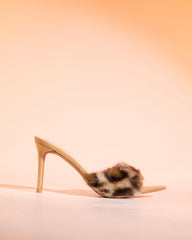 Vallea Faux Fur Slippers In Leopard