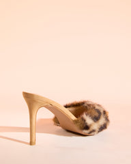 Vallea Faux Fur Slippers In Leopard