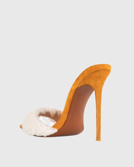 Vallea Faux Fur Suede Slipper In Orange