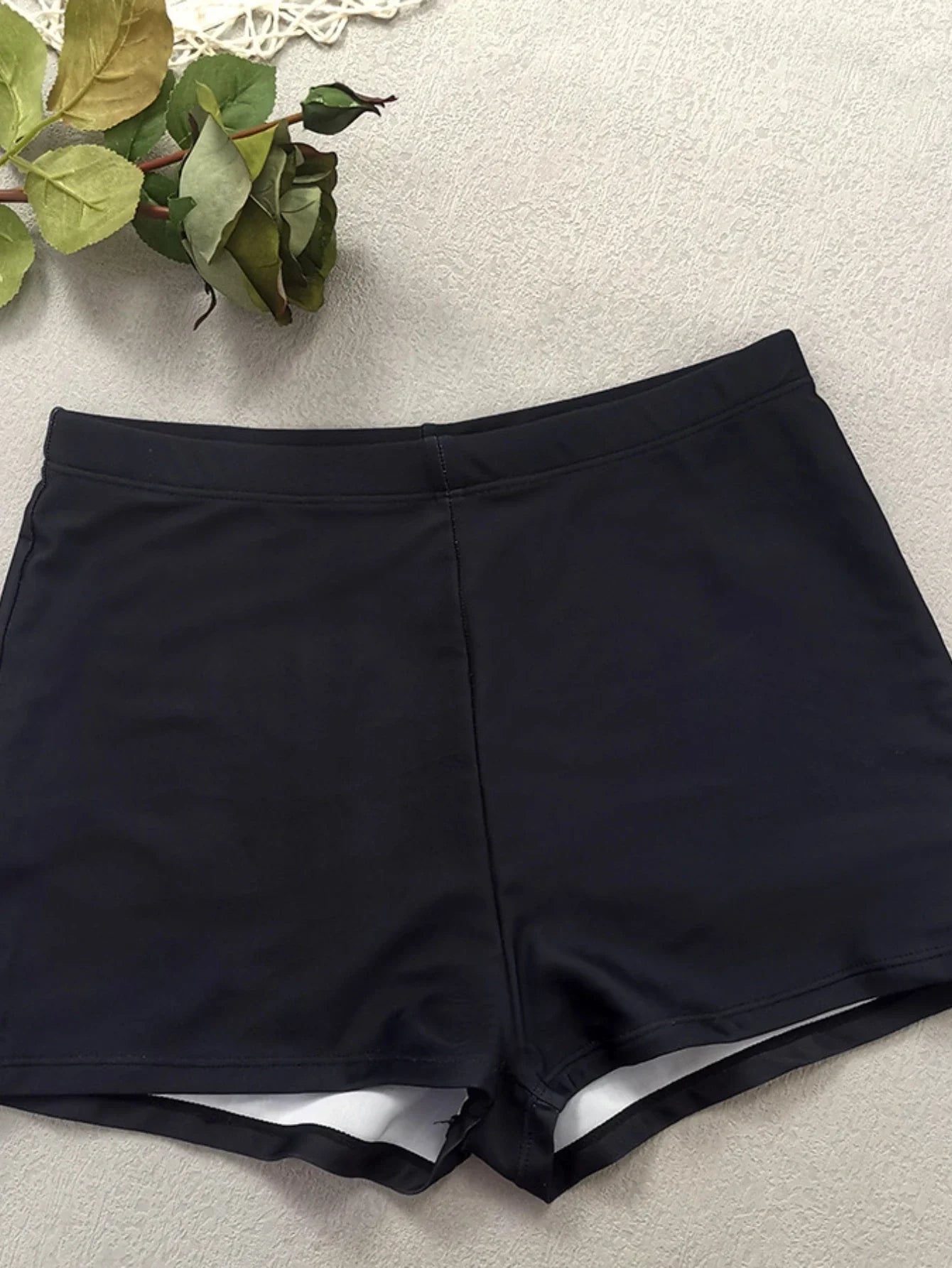Vintage Black Flower Print Skirt Bikini Set