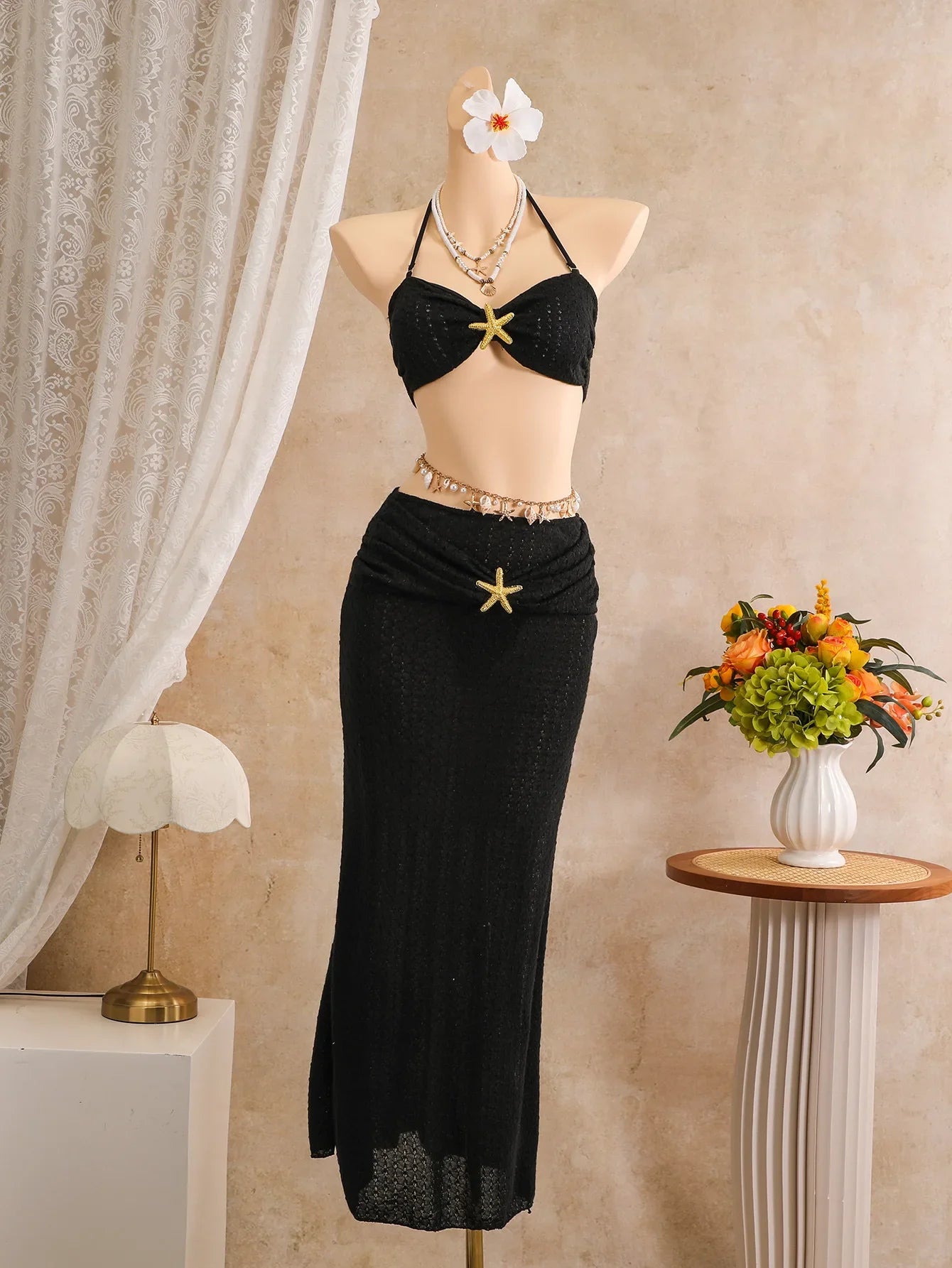 Vintage Black Holiday Bikini Set