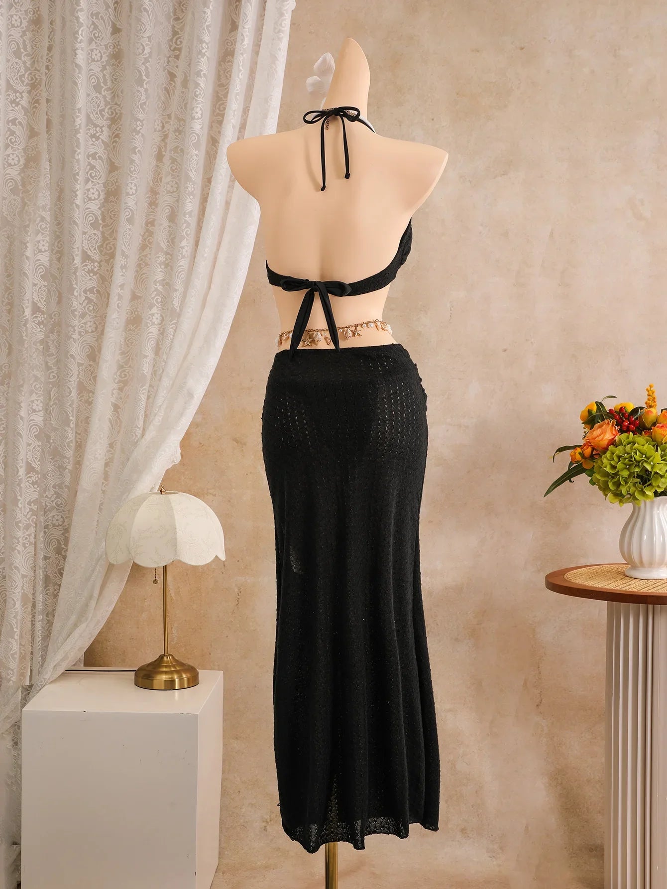 Vintage Black Holiday Bikini Set