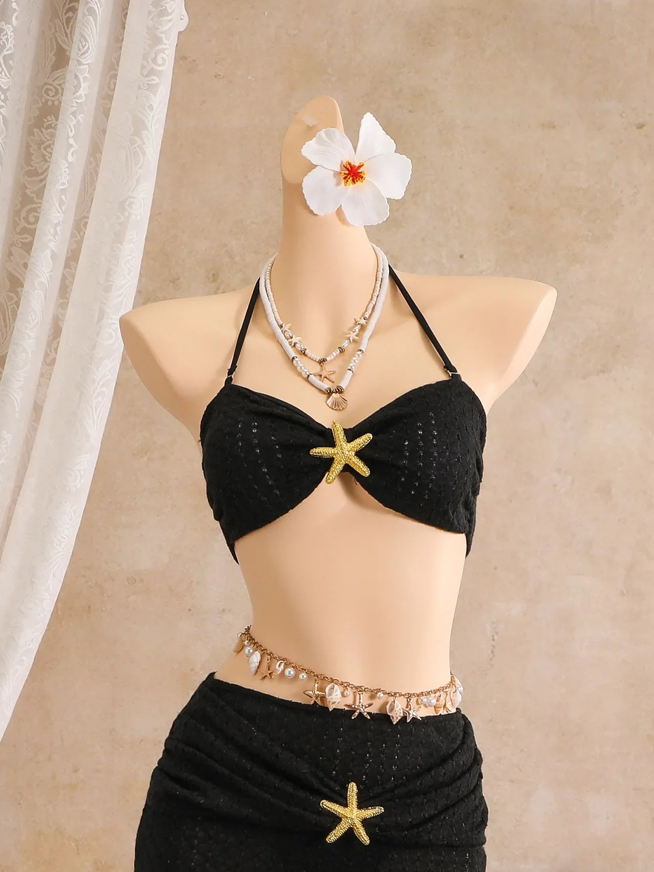 Vintage Black Holiday Bikini Set