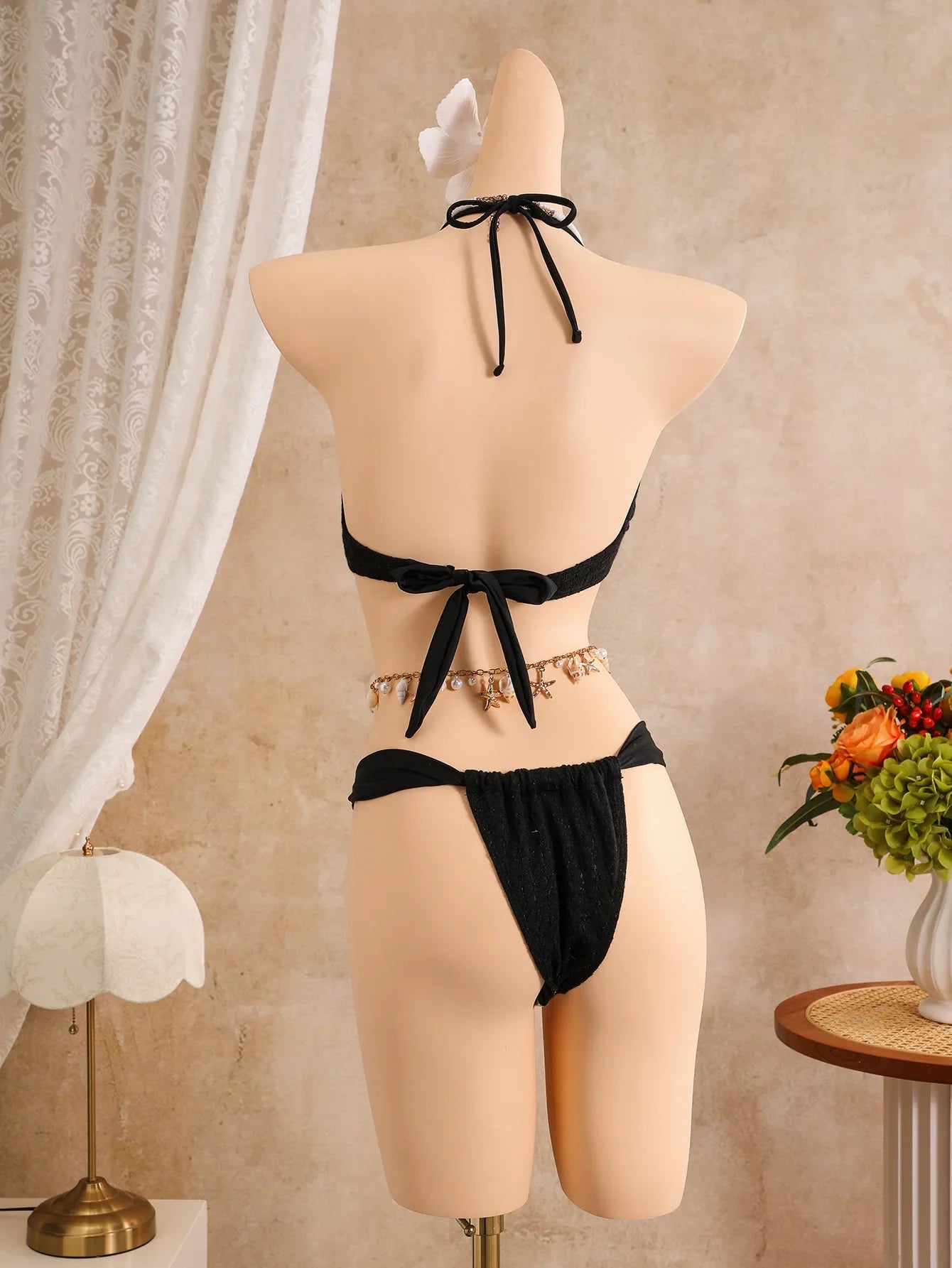 Vintage Black Holiday Bikini Set