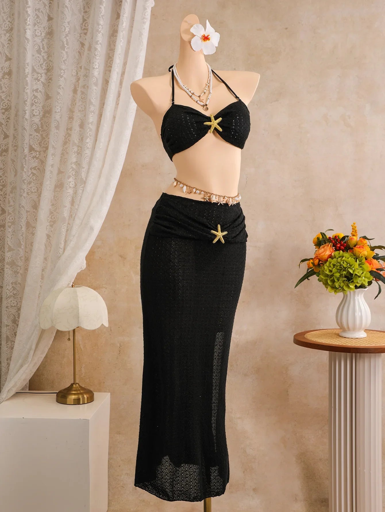 Vintage Black Holiday Bikini Set