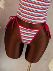 Vintage Black Striped Bikini Set