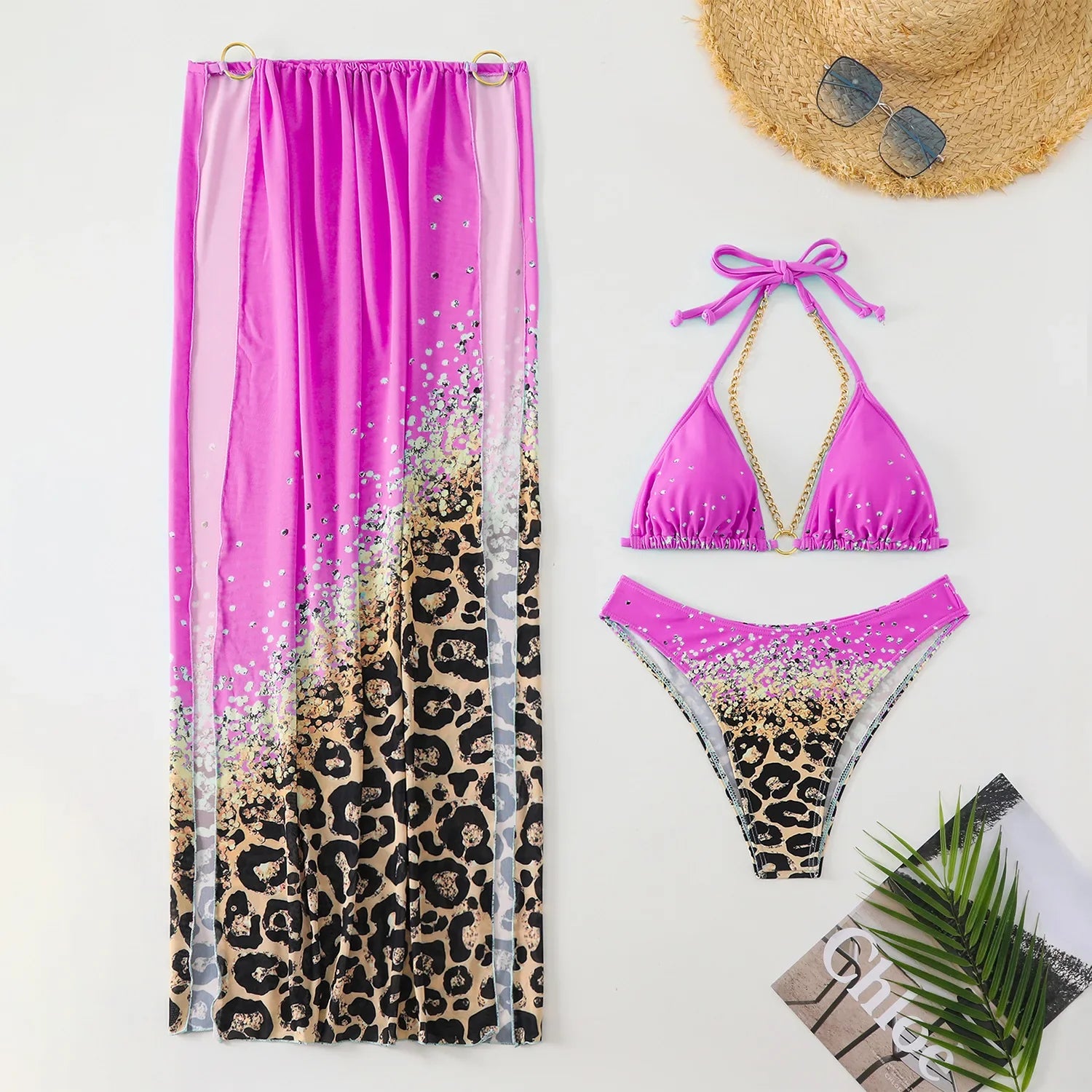Vintage Blue Gradient Bikini Set