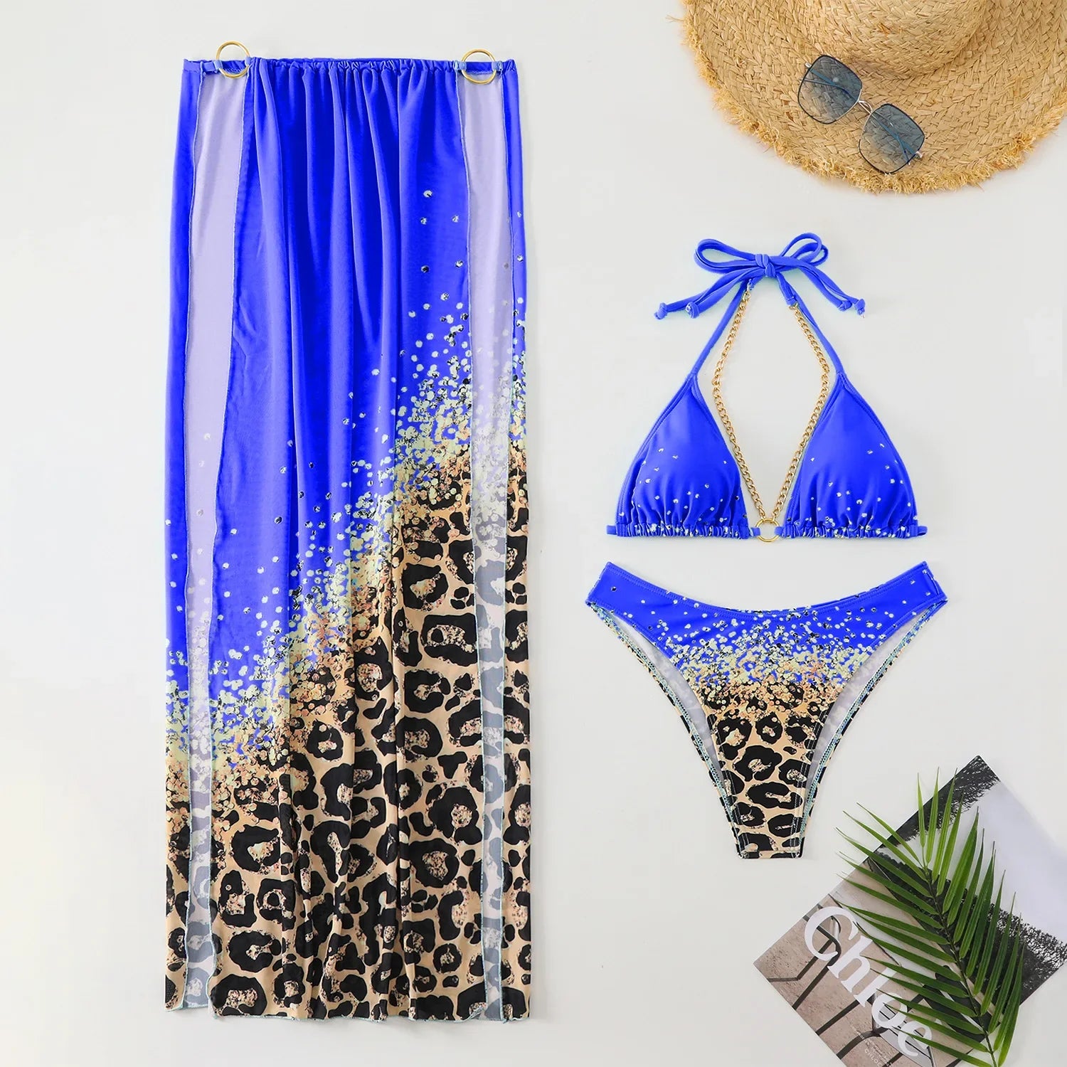 Vintage Blue Gradient Bikini Set