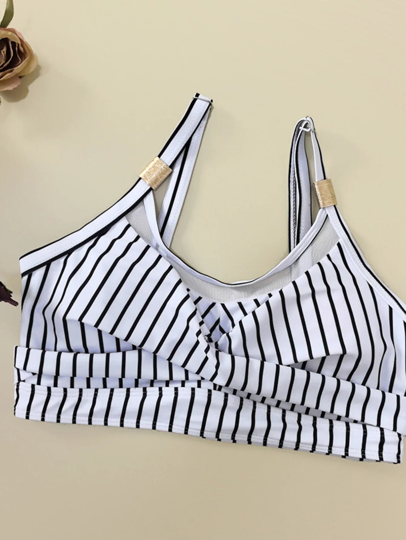 Vintage Blue Striped Bikini Set