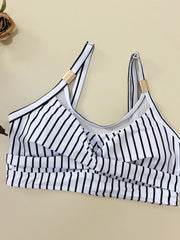 Vintage Blue Striped Bikini Set