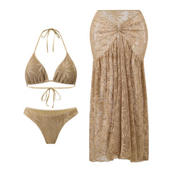 Vintage Brown Push Up Bikini Set