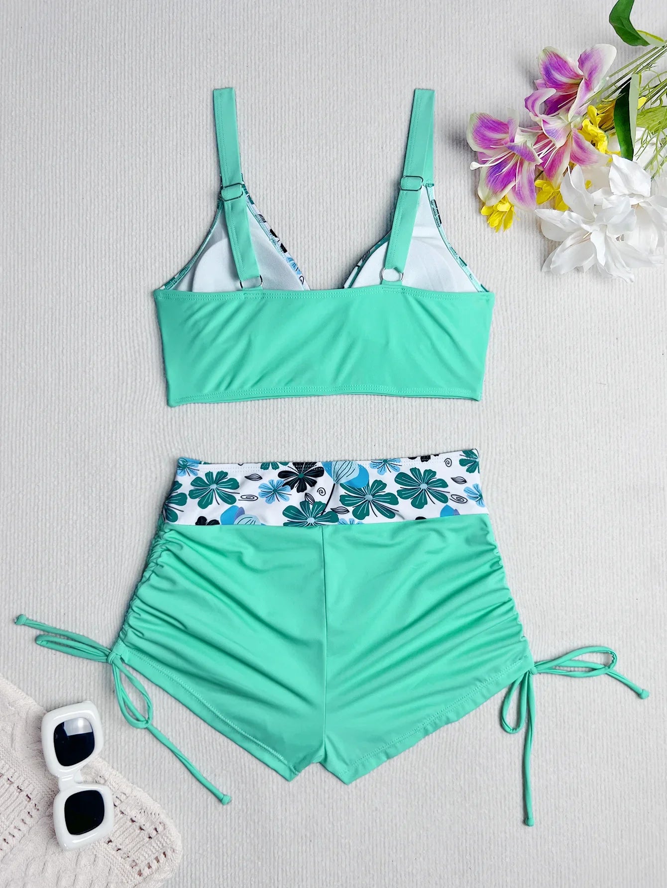 Vintage Floral Print Bikini Set