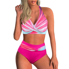 Vintage Pink Gradient Tankini Set
