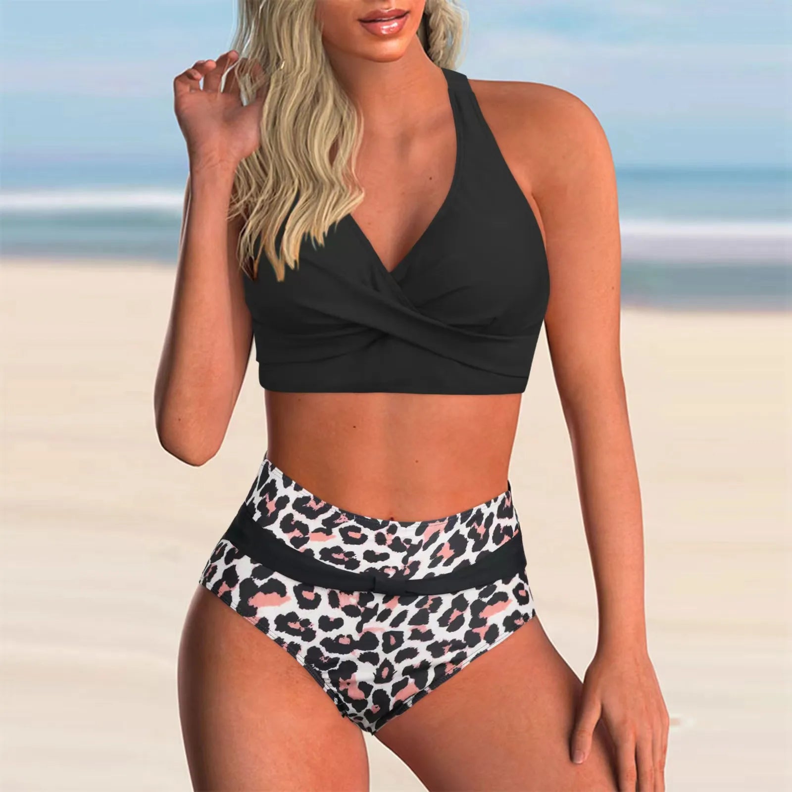 Vintage Pink Gradient Tankini Set