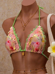 Vintage Mesh Skirt 3 Piece Bikini Set