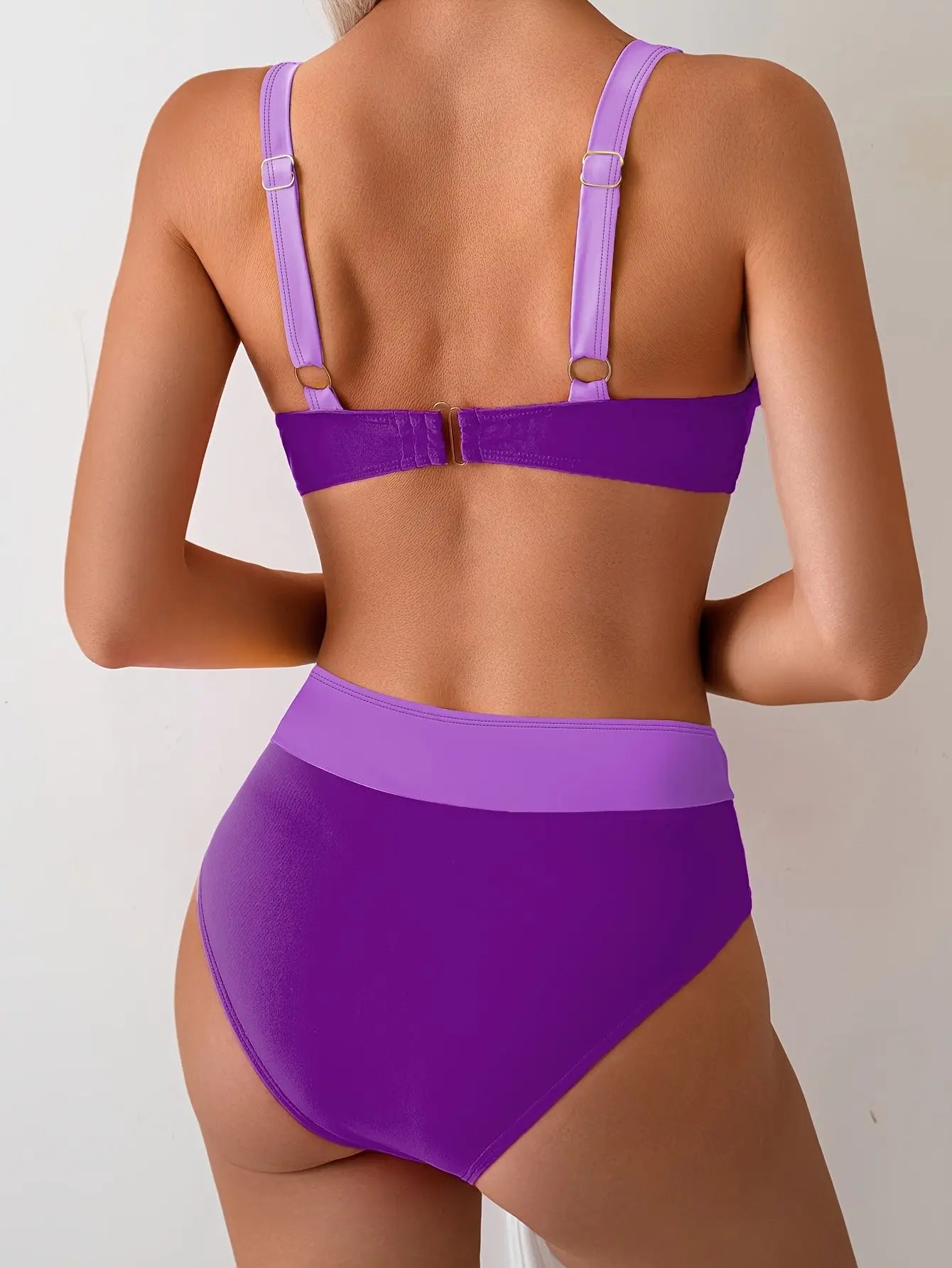 Vintage Pink Contrast Bikini Set