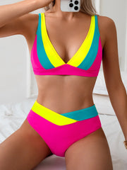 Vintage Pink Contrast Bikini Set