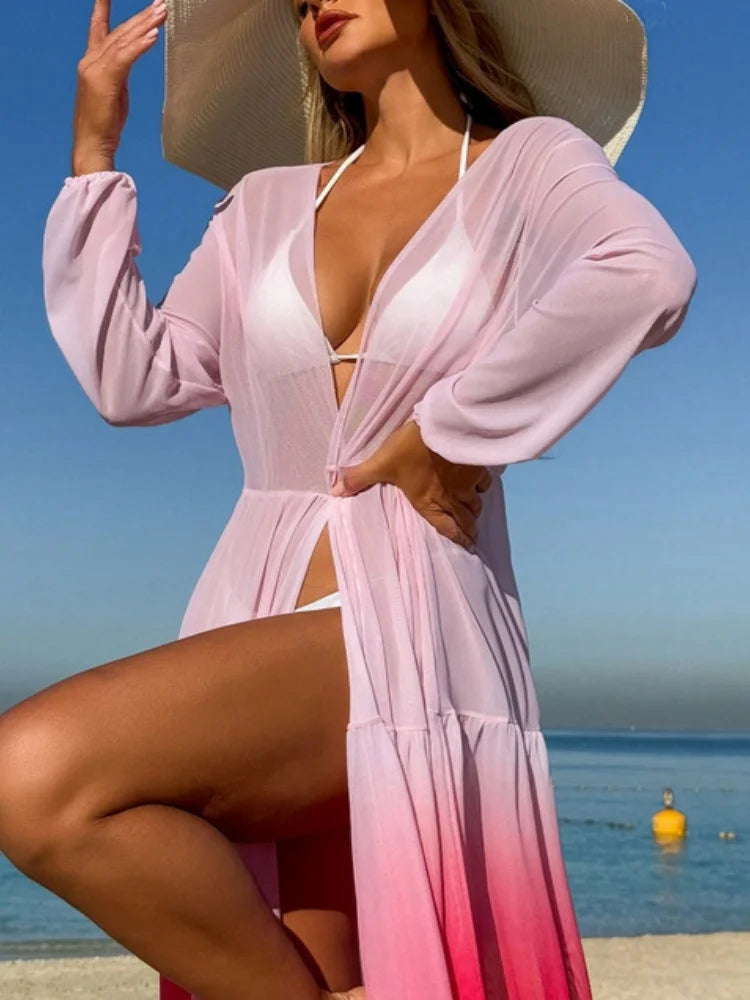 Vintage Pink Gradient Bikini Set