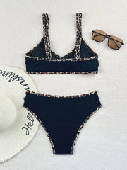 Vintage Pink Polka Dot Print Bikini Set