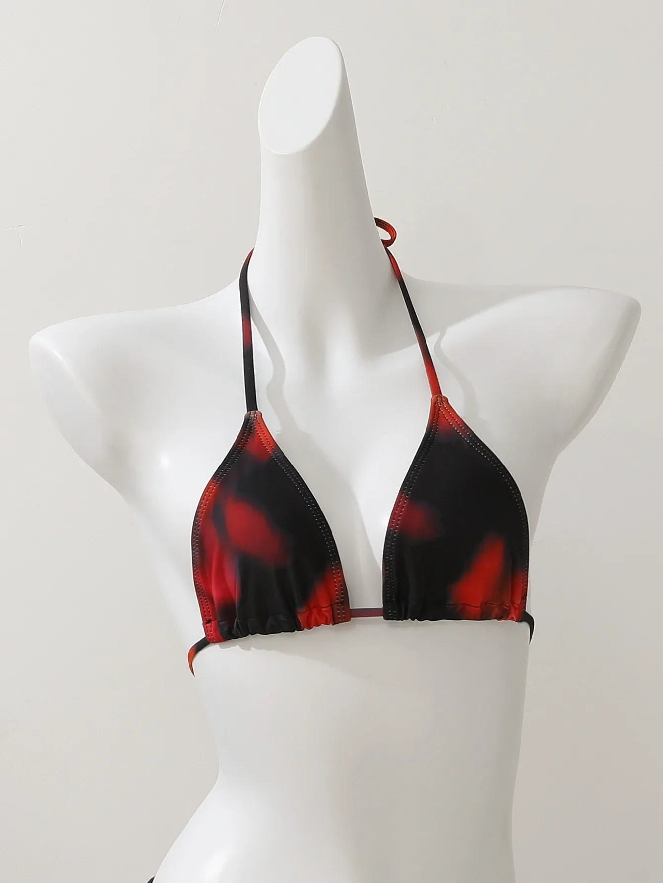 Vintage Red Tie Dye Gradient Bikini Set