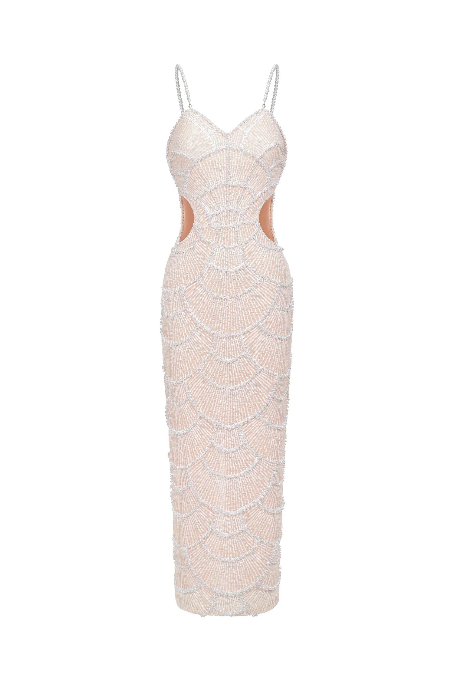Hollow-out Camisole Beads Banquet Evening Dress