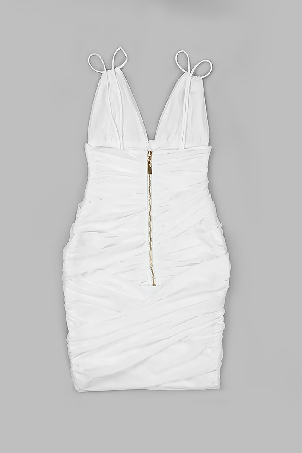 Mesh Pleated Spaghetti Strap Mini Dress