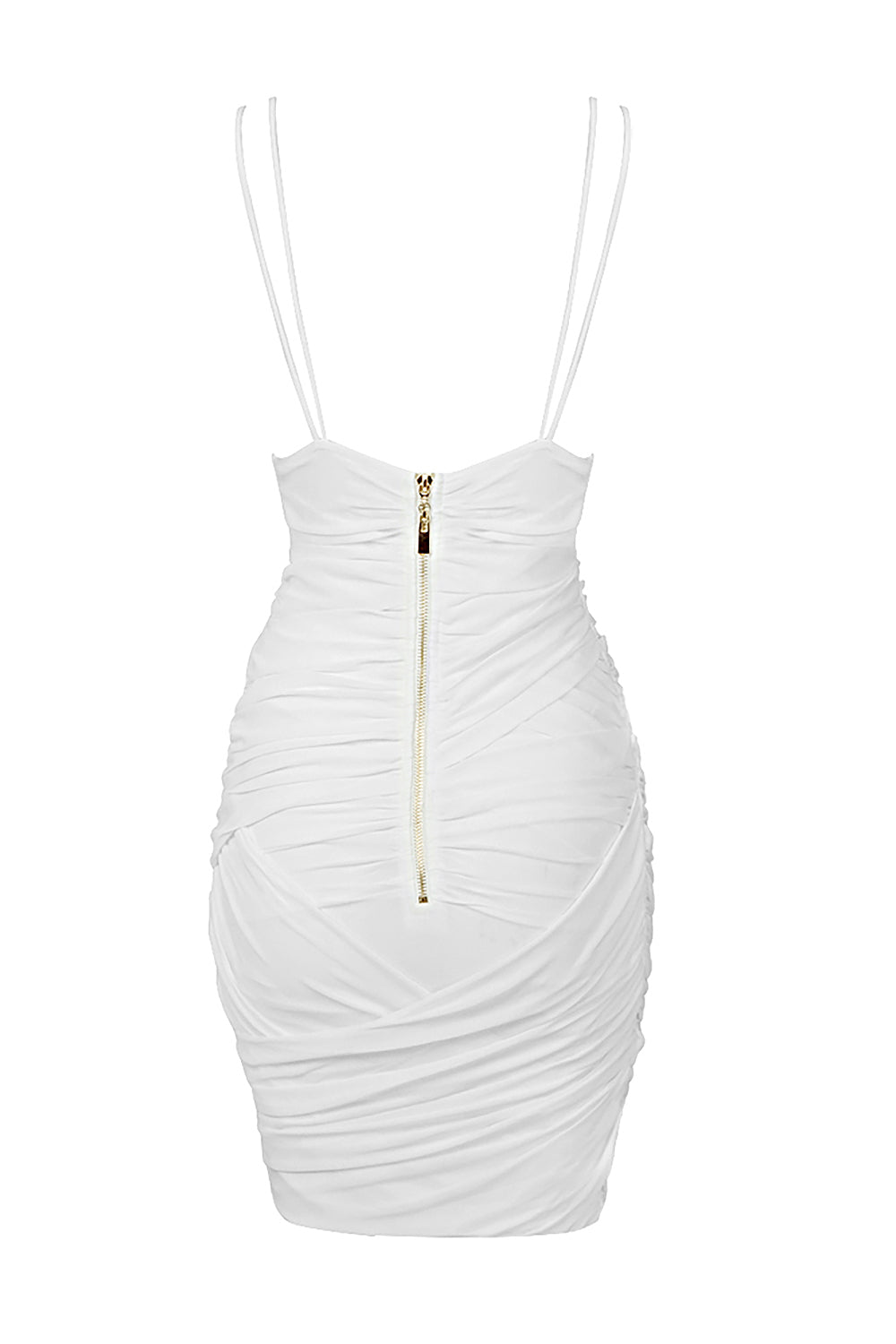 Mesh Pleated Spaghetti Strap Mini Dress