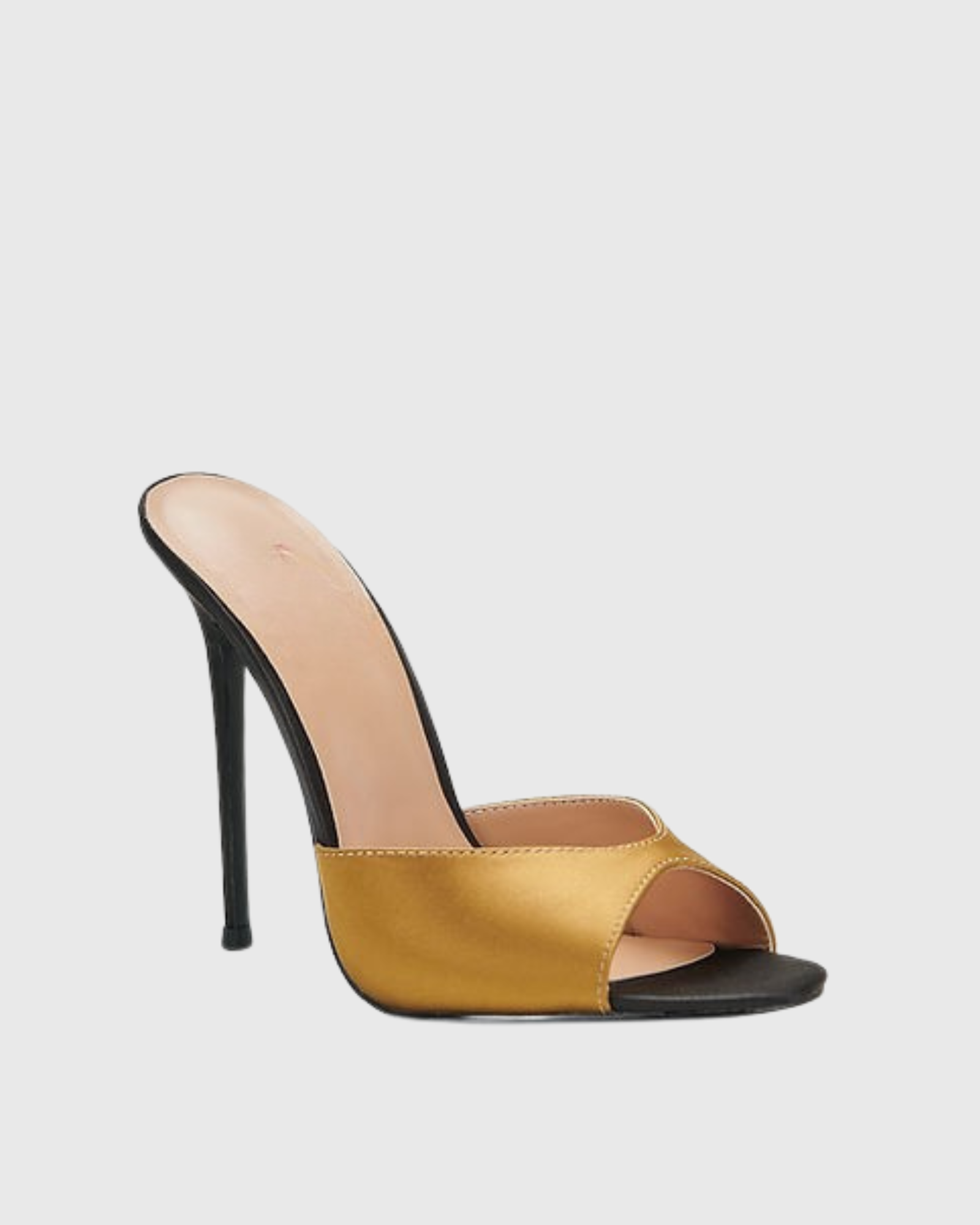 Yamka Gold & Black Satin Mules
