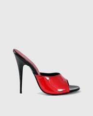 Yamka Red & Black Colorblock Mules