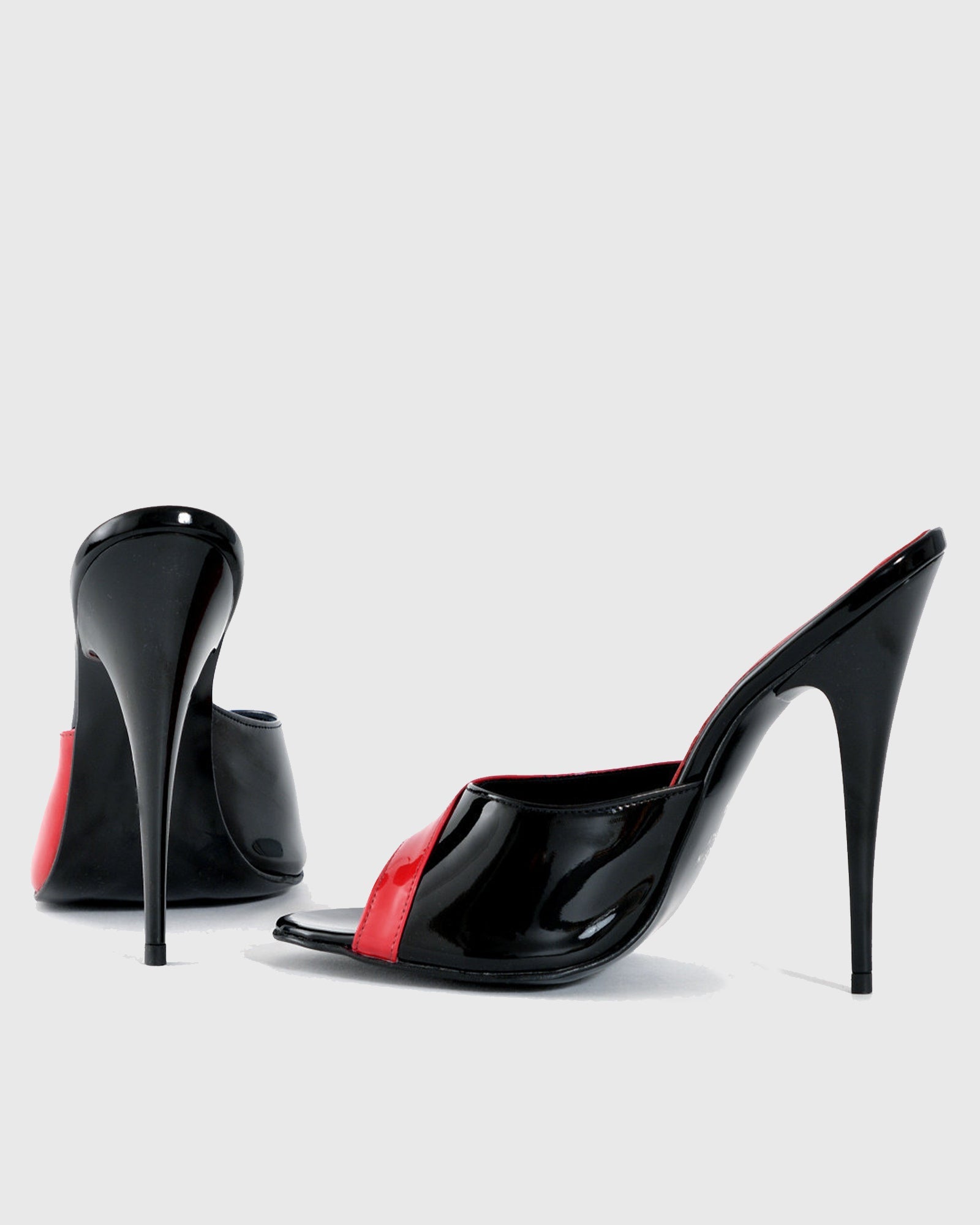Yamka Red & Black Colorblock Mules
