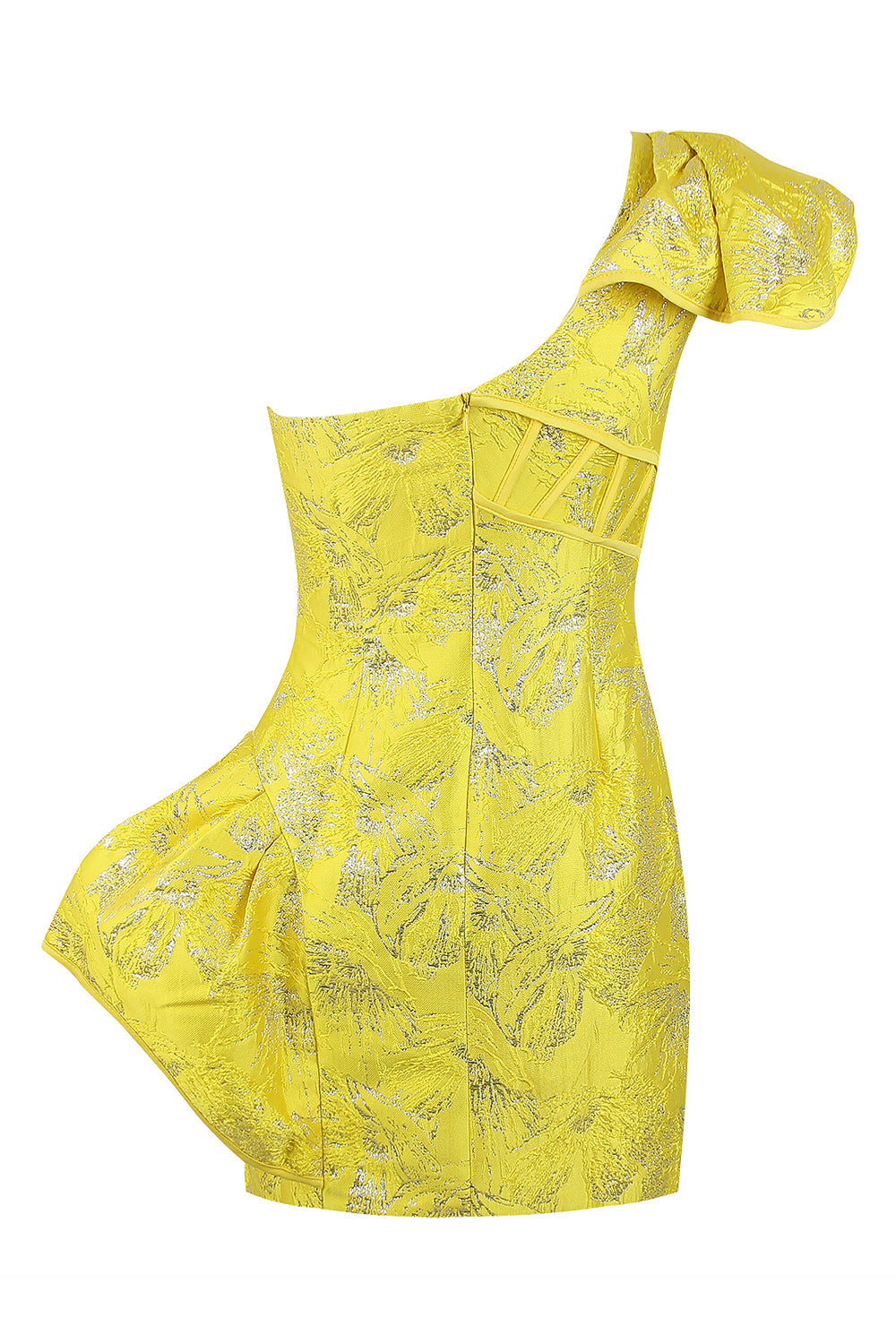 Elegant Jacquard One Shoulder Short Dress