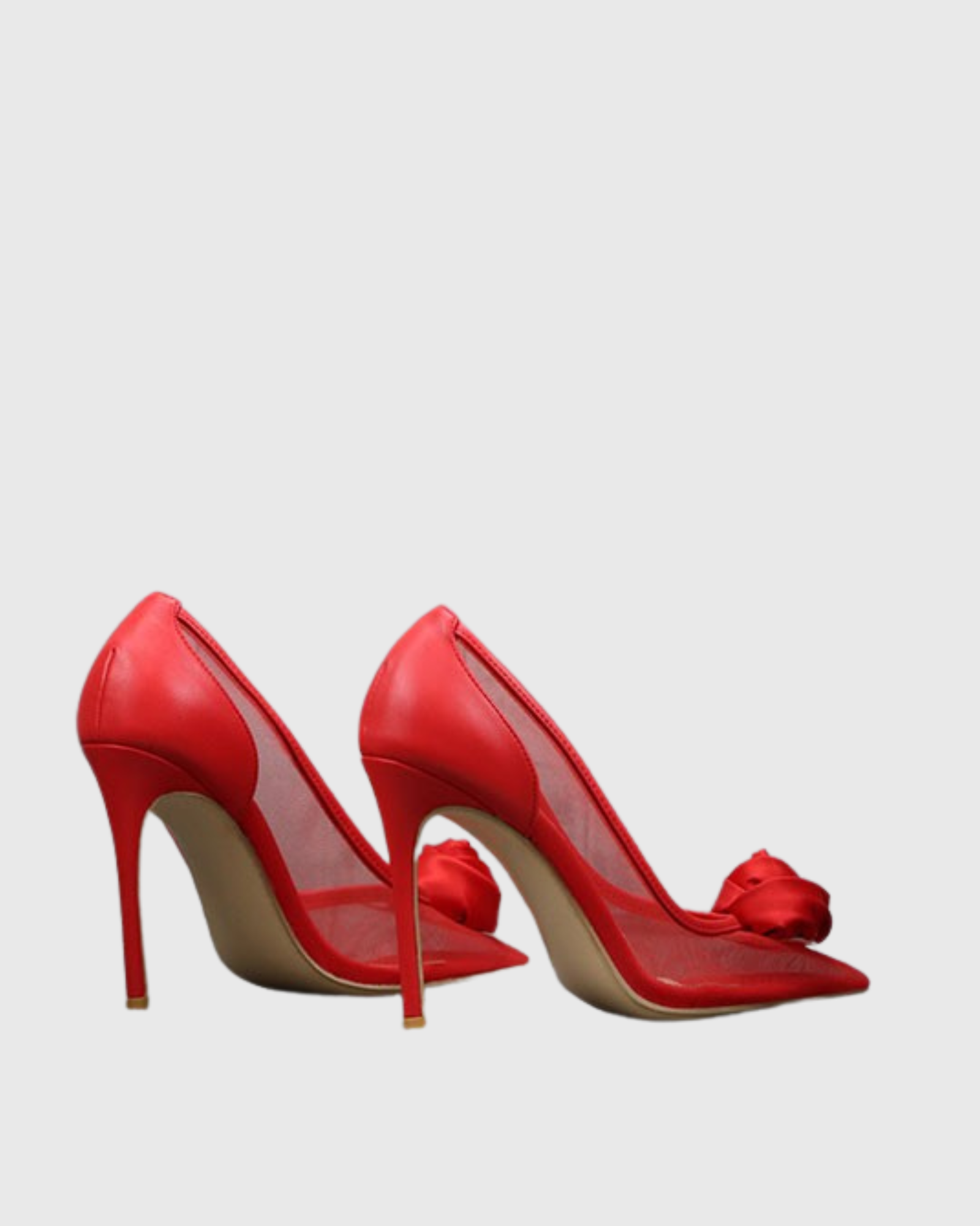 Zadie Rose Mesh  Pumps In Red