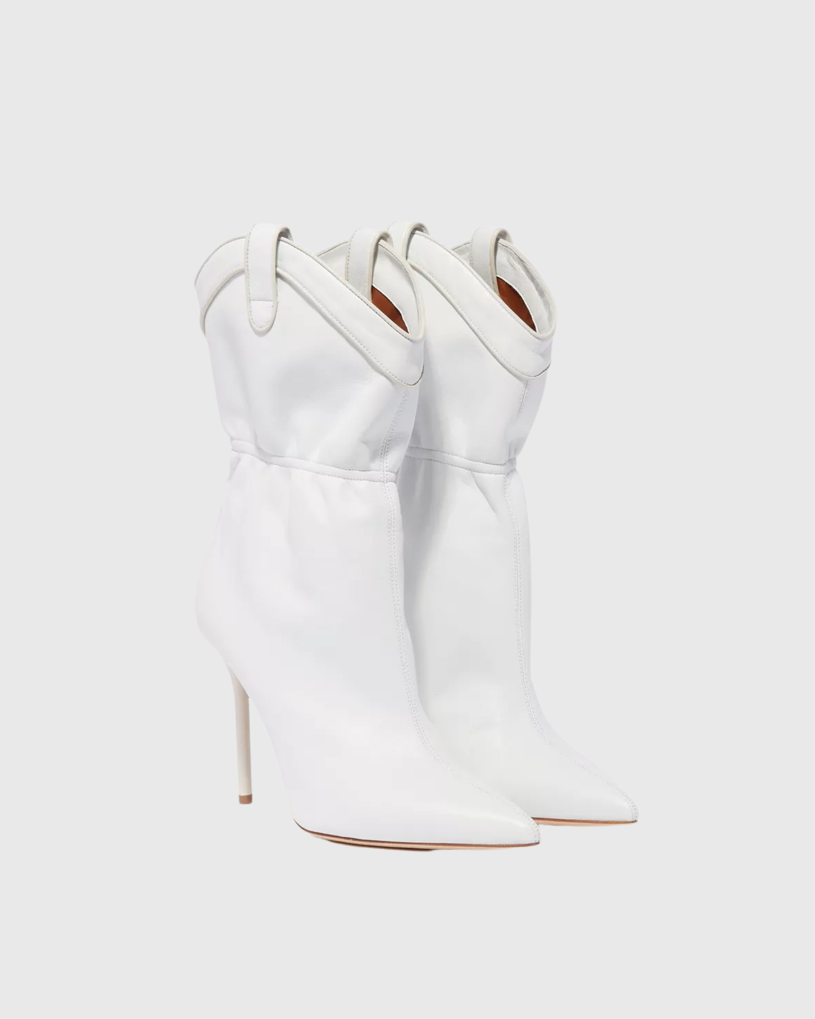 Zayd Leather Cowbot Boots In White