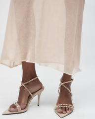 Zoie Rivet Cross Strap Sandals In Natural