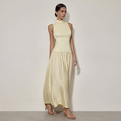 Chic Elegantly  Backless Slim Fit Satin Dress