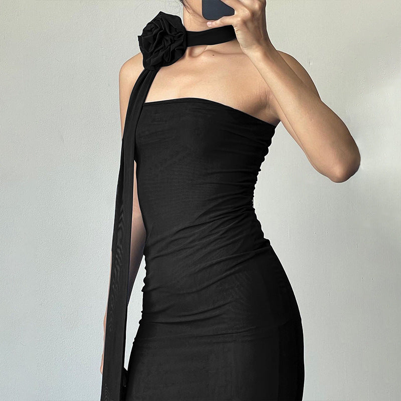 Rose Ribbon High Waist Dress