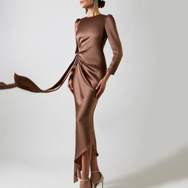 Elegant Slim Dress With Irregular Hips