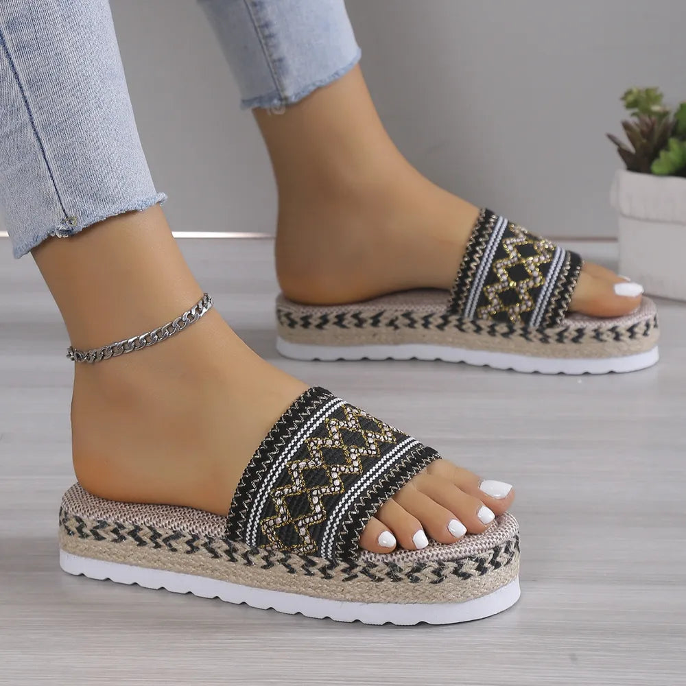 Weave Platform Geometric Weave Platform Sandals – Sokav