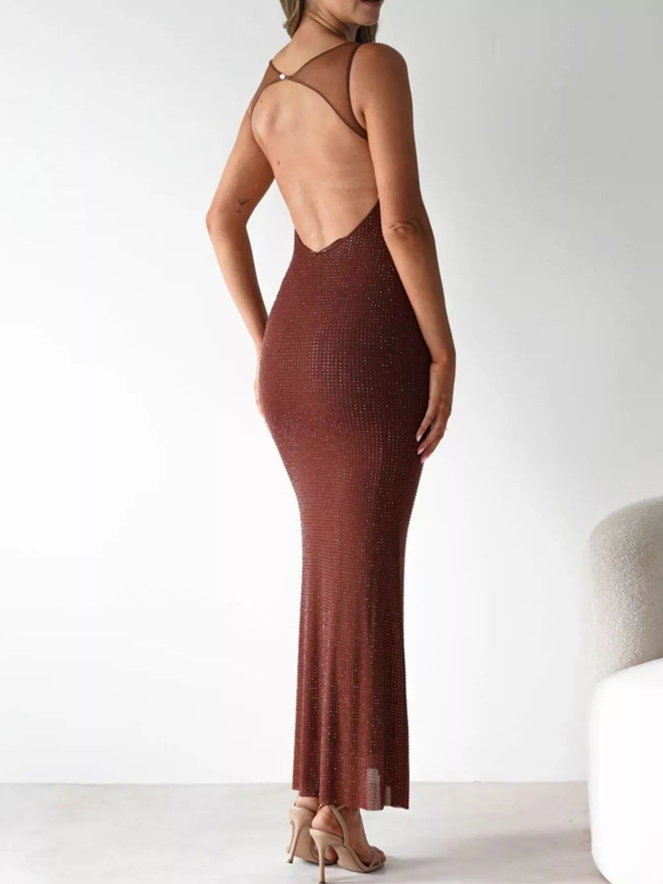 Backless Sleeveless Bodycon Maxi Dress