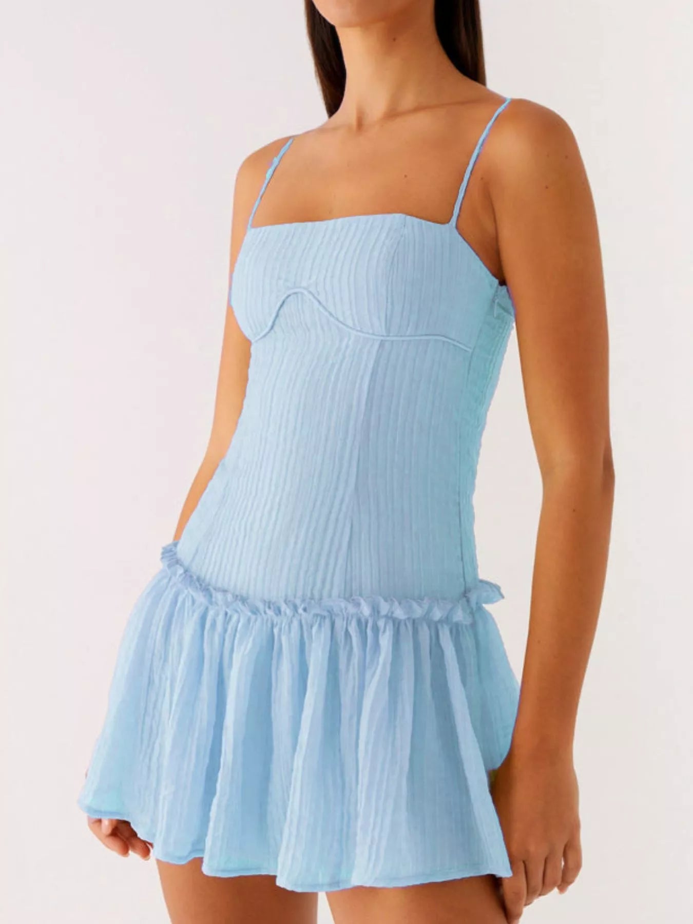 Ruffle Hem Cami Mini Dress