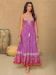 Tassel Floral Print Cami Dress