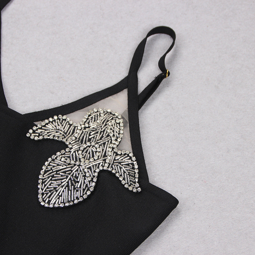 Della Sling Mini Black Party Dress