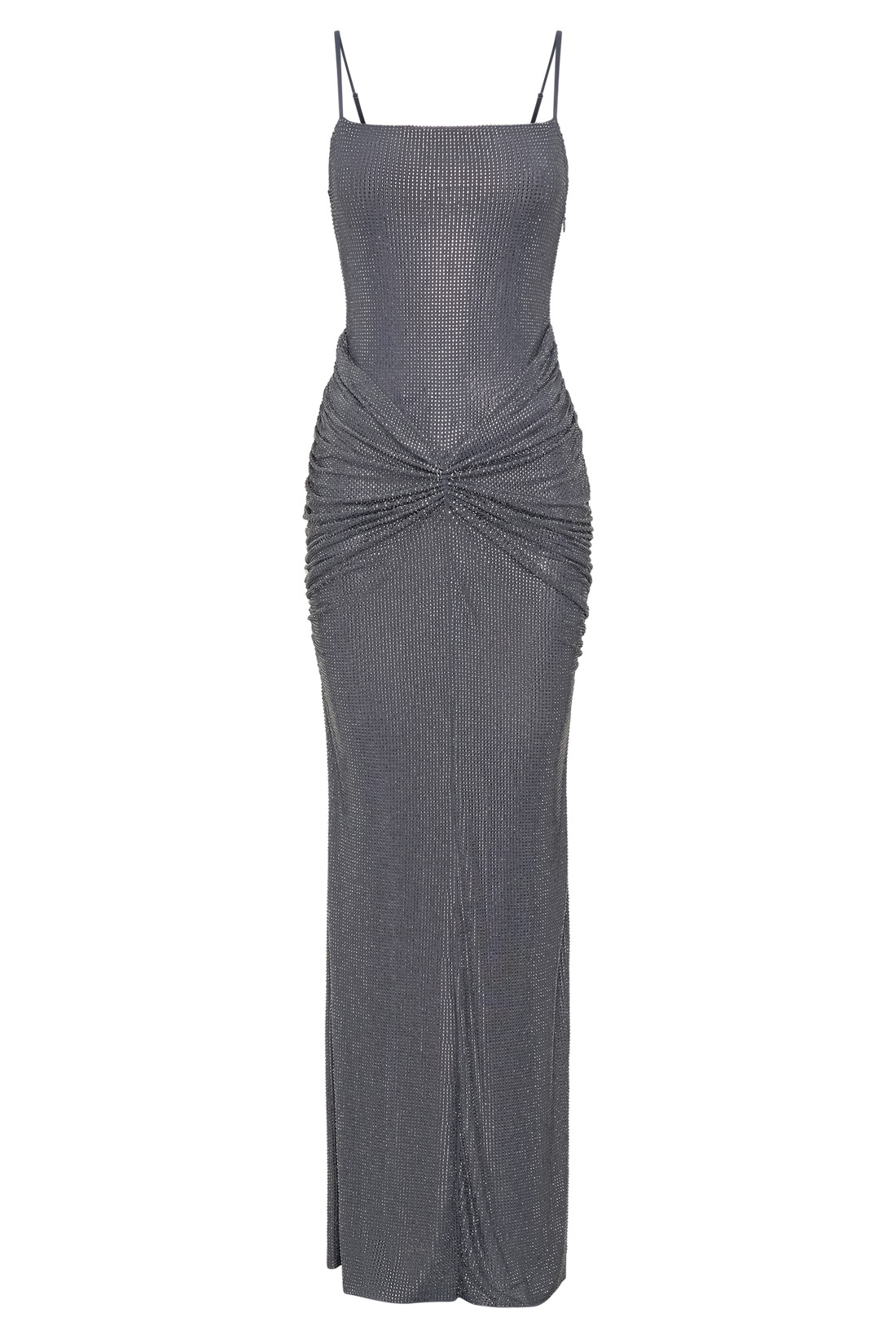 ROSETE LUXE ELEGANT DIAMANTE MAXI DRESS-GRAY