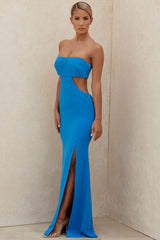 CHARMING STRAPLESS CUT OUT MAXI DRESS