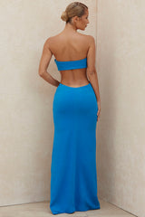 CHARMING STRAPLESS CUT OUT MAXI DRESS