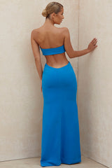 CHARMING STRAPLESS CUT OUT MAXI DRESS