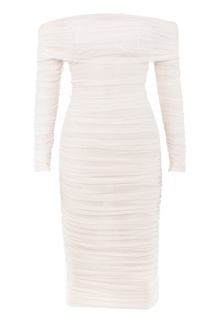 Aliha Elegant Off Shoulder Midi Dress